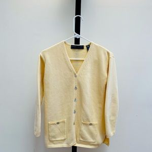 Karen Scott Off-White Cardigan Petite